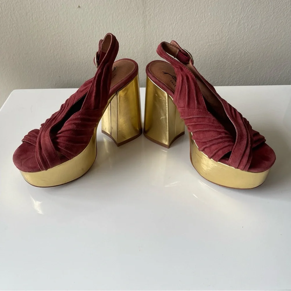 JEFFREY CAMPBELL x FREE PEOPLE Sling back platforms boho Festival wear‎